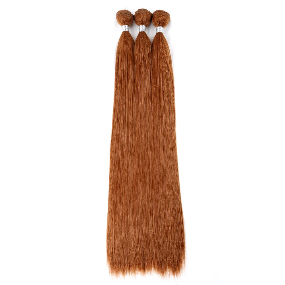 Bone Straight Hair Bundles Salon Natural Hair Extensions Fake Fibers Super Long Synthetic Yaki Straight Hair Weaving Full to End