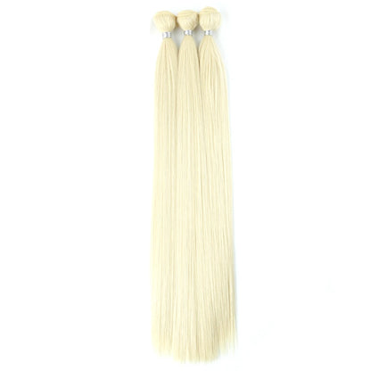 Bone Straight Hair Bundles Salon Natural Hair Extensions Fake Fibers Super Long Synthetic Yaki Straight Hair Weaving Full to End
