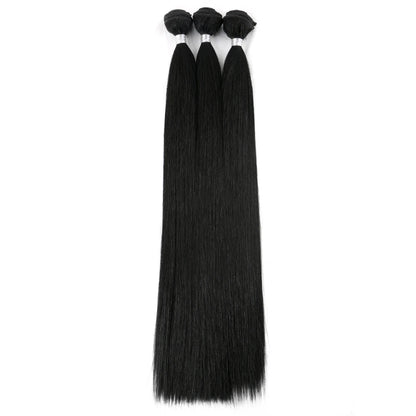Bone Straight Hair Bundles Salon Natural Hair Extensions Fake Fibers Super Long Synthetic Yaki Straight Hair Weaving Full to End