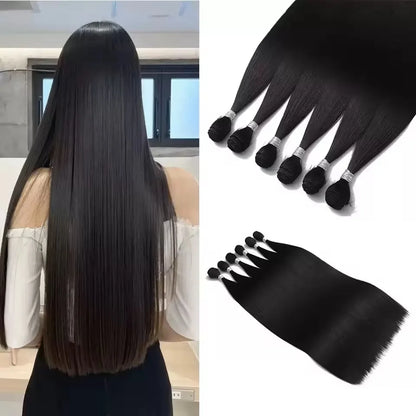 Bone Straight Hair Bundles Salon Natural Hair Extensions Fake Fibers Super Long Synthetic Yaki Straight Hair Weaving Full to End