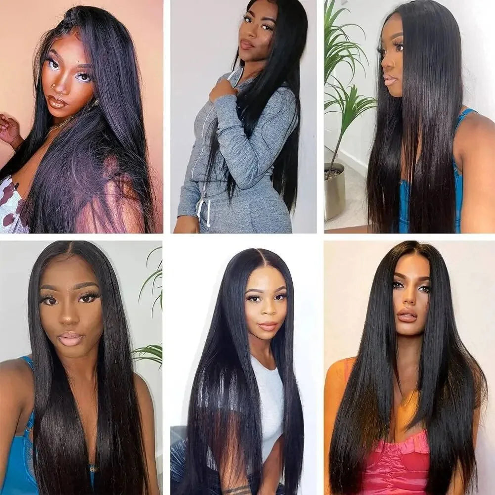 Bone Straight Hair Bundles Salon Natural Hair Extensions Fake Fibers Super Long Synthetic Yaki Straight Hair Weaving Full to End